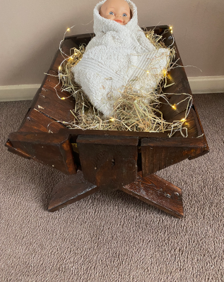 Traditional nativity manger