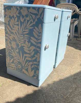 pair of vintage upcycled bedside cabinets